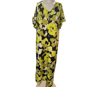 Vibrant Yellow and Black Maxi Dress